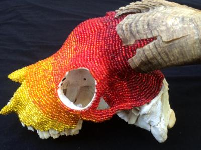 Beaded Goat Skull Left Beaded Goat Skull Left