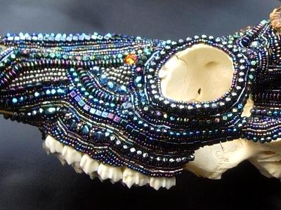 AB Beaded Deer Skull Left AB Beaded Deer Skull Left