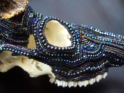 AB Beaded Deer Skull Right AB Beaded Deer Skull Right