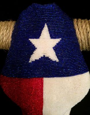 Texas Flag Cow Skull Detail Texas Flag Cow Skull Detail
